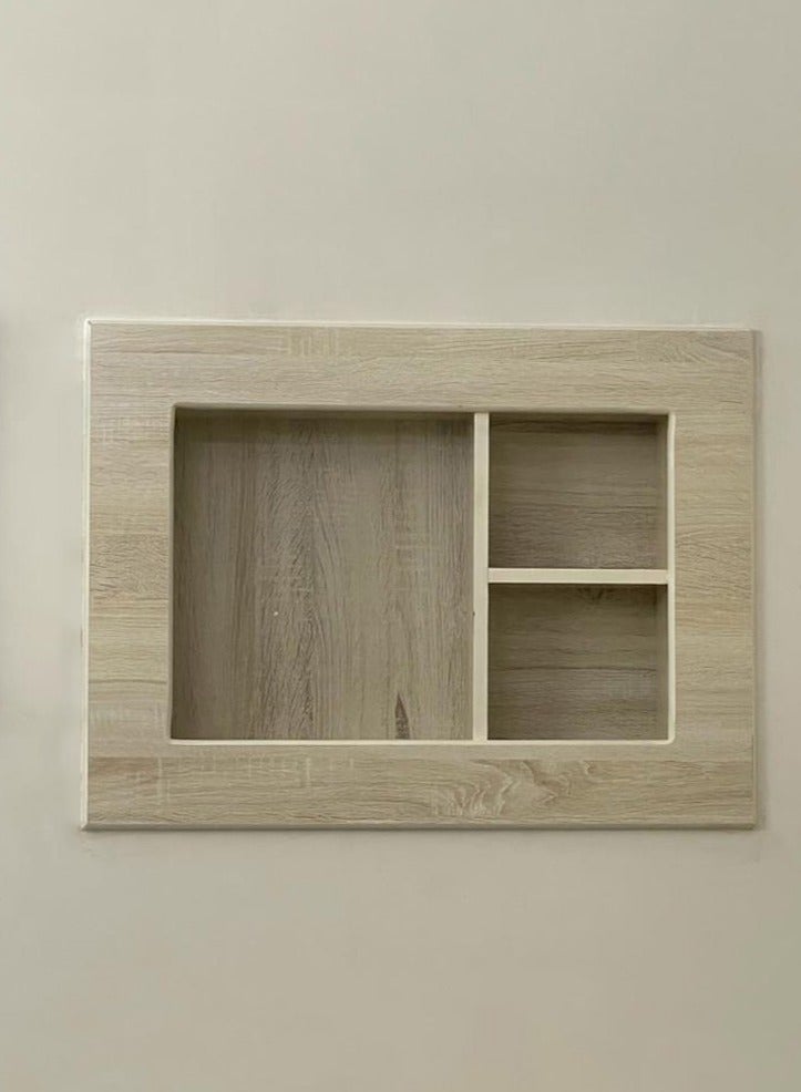 فيرونا غطاء ديكور خشبي لتغطية مكيف هواء النافذة اللون بيج - Image 1