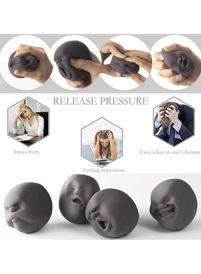 CMGTYYD. كرات انفعالية مضحكة ذات وجه بشري مضحك، لعبة ضغط، ألعاب تململ لتخفيف الضغط العصبي كرات الضغط العصبي للأطفال والكبار، ألعاب حسية وألعاب مبتكرة لتخفيف الضغط العصبي (أسود) - Image 2