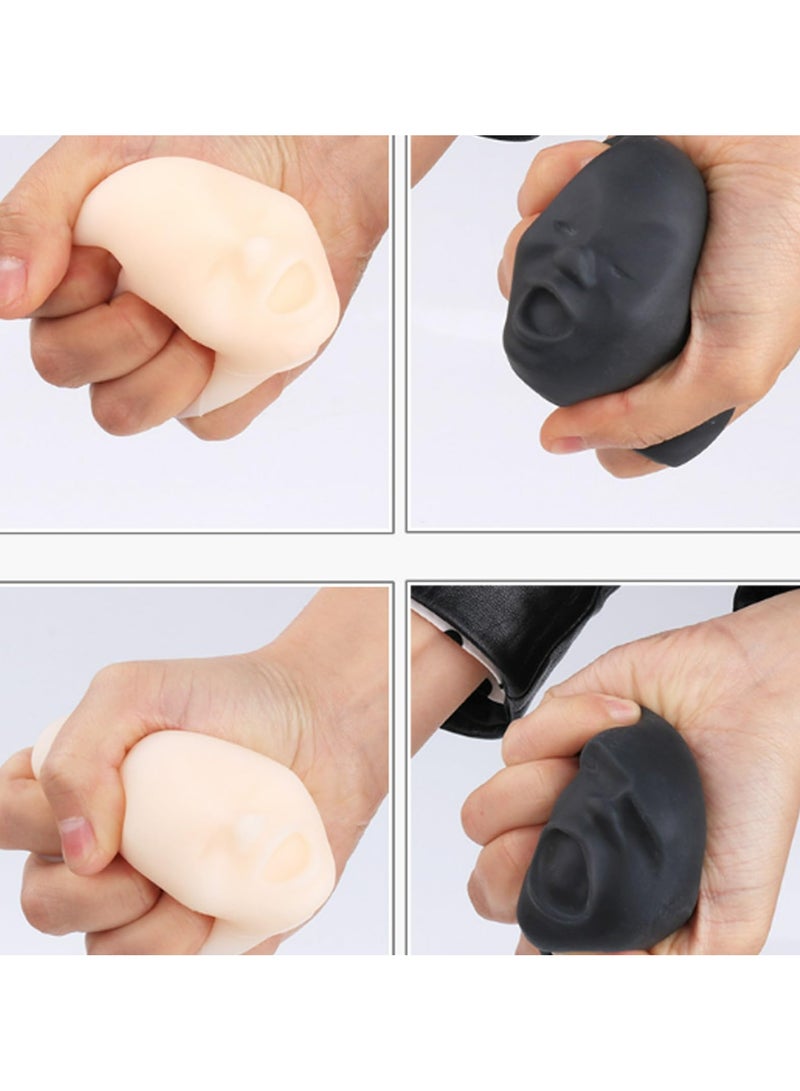 CMGTYYD. كرات انفعالية مضحكة ذات وجه بشري مضحك، لعبة ضغط، ألعاب تململ لتخفيف الضغط العصبي كرات الضغط العصبي للأطفال والكبار، ألعاب حسية وألعاب مبتكرة لتخفيف الضغط العصبي (أسود) - Image 3