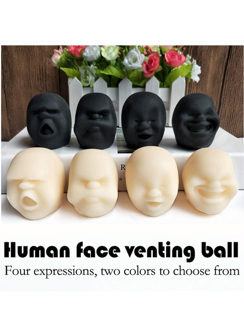 CMGTYYD. كرات انفعالية مضحكة ذات وجه بشري مضحك، لعبة ضغط، ألعاب تململ لتخفيف الضغط العصبي كرات الضغط العصبي للأطفال والكبار، ألعاب حسية وألعاب مبتكرة لتخفيف الضغط العصبي (أسود) - Image 4