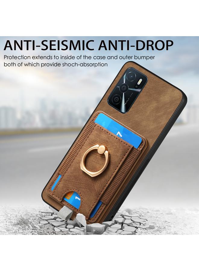 S-TOP Case For OPPO F19 Pro Retro Splitable Magnetic Card Bag Leather Phone Case - Image 5