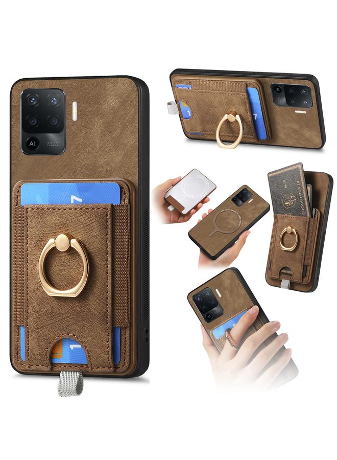 S-TOP Case For OPPO F19 Pro Retro Splitable Magnetic Card Bag Leather Phone Case - Image 1