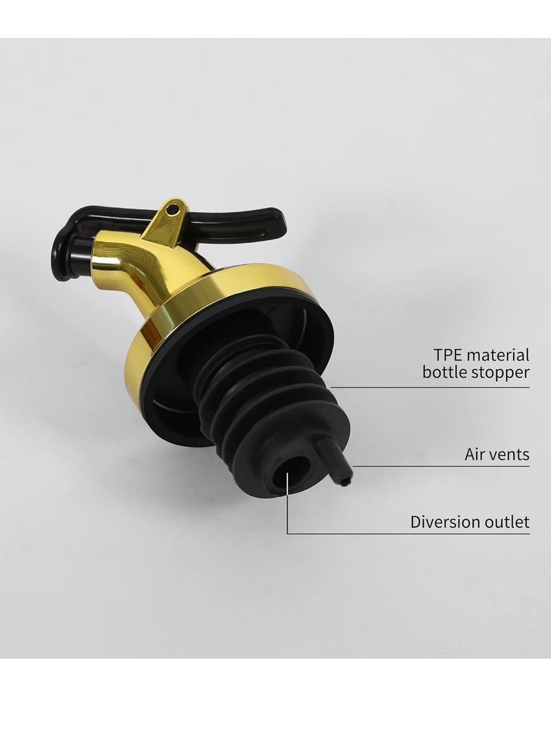 كيلا 6 الذهبي النفط ملء الفم ، وزيت الزيتون ملء الفم سدادة زجاجة ، والنفط خل زيت الزيتون سلطة النبيذ مجموعة مانعة للتسرب غطاء الفم - Image 2