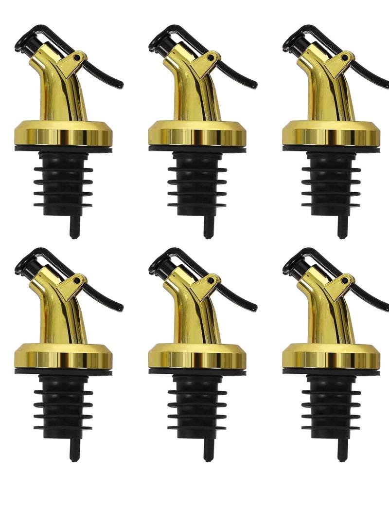 كيلا 6 الذهبي النفط ملء الفم ، وزيت الزيتون ملء الفم سدادة زجاجة ، والنفط خل زيت الزيتون سلطة النبيذ مجموعة مانعة للتسرب غطاء الفم - Image 1