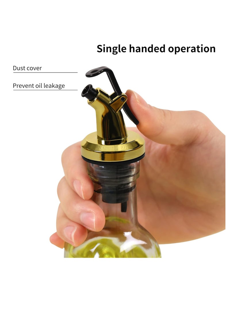 كيلا 6 الذهبي النفط ملء الفم ، وزيت الزيتون ملء الفم سدادة زجاجة ، والنفط خل زيت الزيتون سلطة النبيذ مجموعة مانعة للتسرب غطاء الفم - Image 3