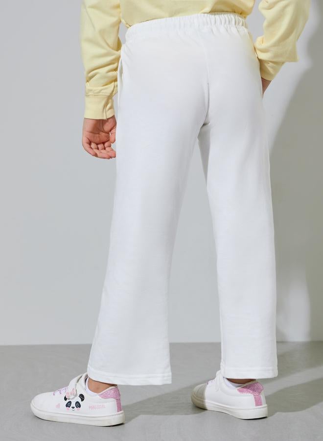 Styli Girls Off White Printed Straight Leg Joggers - Image 3