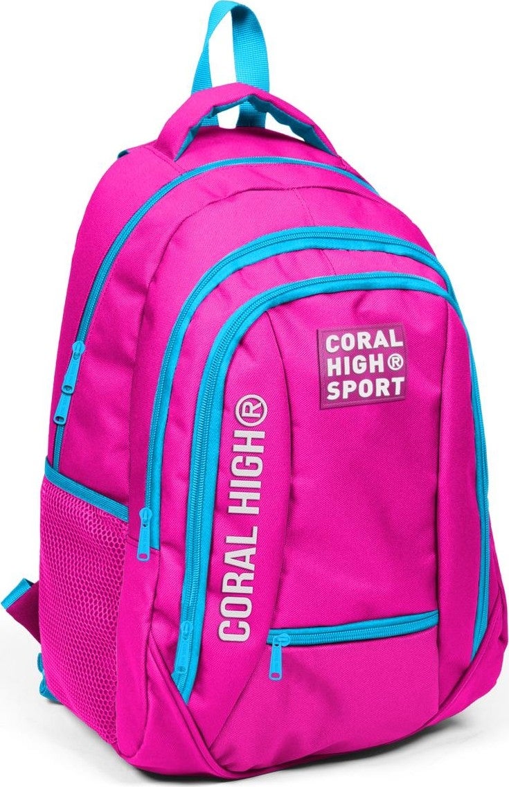 CORAL HIGH Sport Neon Pink Four Compartment Backpack 23456