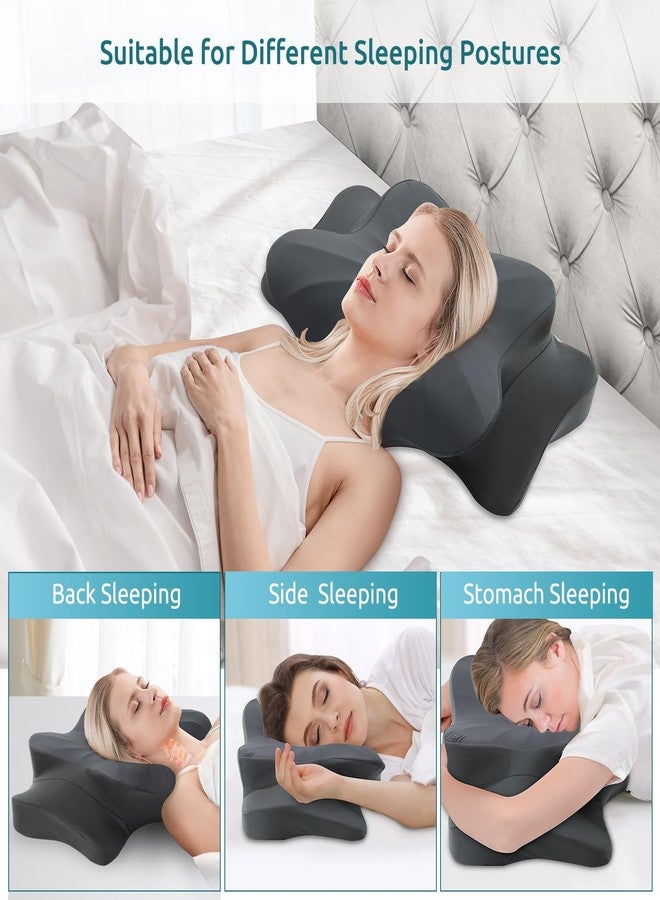 DONAMA Cervical Pillow for Neck and Shoulder,Contour Memory Foam Pillow,Ergonomic Neck Support Pillow for Side Back Stomach Sleepers with Pillowcase - Image 4