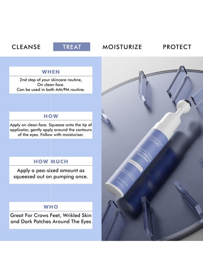 CONSCIOUS CHEMIST Retinol Peptide Under Eye Cream With Soothing Massage Roller | Under Eye Roll On For Dark Circles Fine Lines & Puffy Eyes | For Women & Men | 15 Ml - Image 3