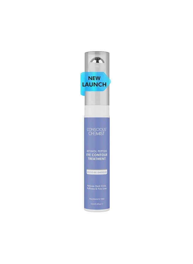 CONSCIOUS CHEMIST Retinol Peptide Under Eye Cream With Soothing Massage Roller | Under Eye Roll On For Dark Circles Fine Lines & Puffy Eyes | For Women & Men | 15 Ml - Image 1