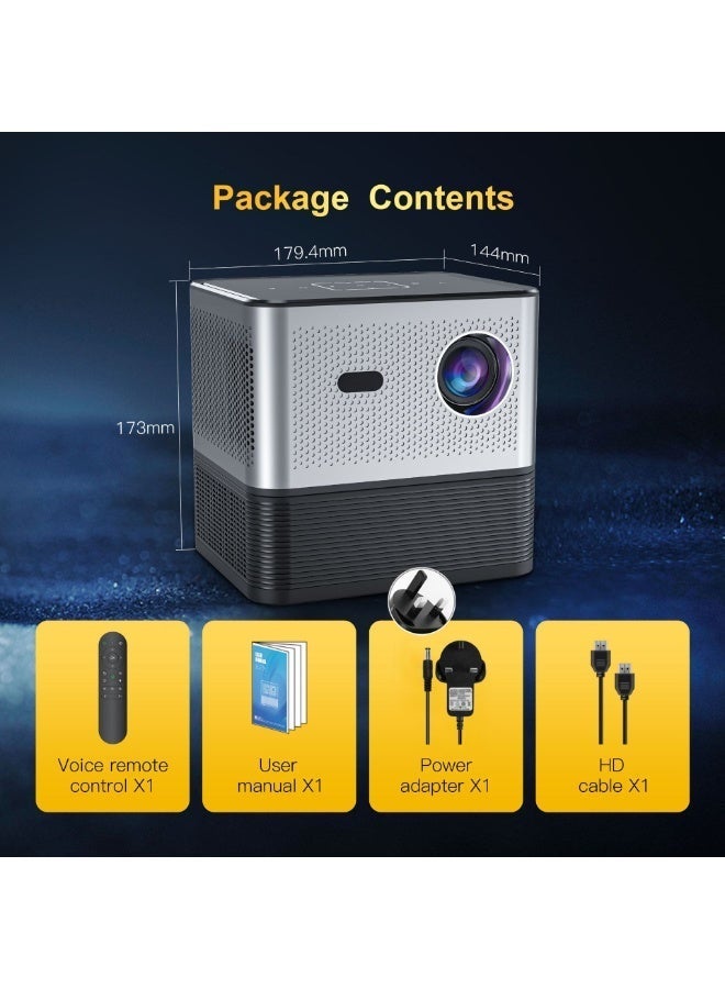 Xnano Classic Projector X3 Max Smart Portable Projector HD 4K / Screen Mirroring / Electric Focus + 4-Point Keystone Correction / Unique Speaker Cavity / Two-Way Bluetooth Connection / Multiple Compatible lnterfaces Home Theater, Playing Games, Outdoor Cinema, Conference Presentation - Image 2