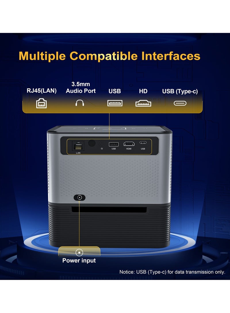 Xnano Classic Projector X3 Max Smart Portable Projector HD 4K / Screen Mirroring / Electric Focus + 4-Point Keystone Correction / Unique Speaker Cavity / Two-Way Bluetooth Connection / Multiple Compatible lnterfaces Home Theater, Playing Games, Outdoor Cinema, Conference Presentation - Image 4