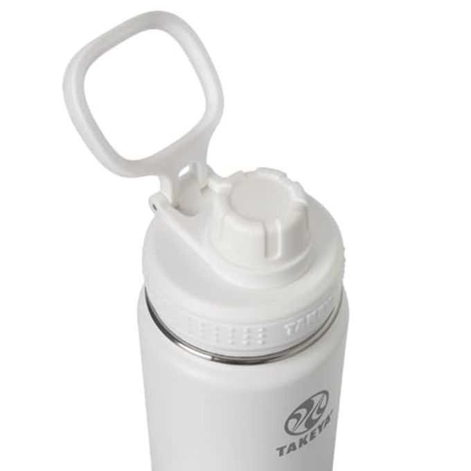 Takeya Actives Water Bottle with Spout Lid Bottle with Double Stainless Steel Insulation Dishwasher Safe & BPA-Free Bottle with Spout Lid & Removable Bumper 24 oz, Ombre Morning Mist - Image 3