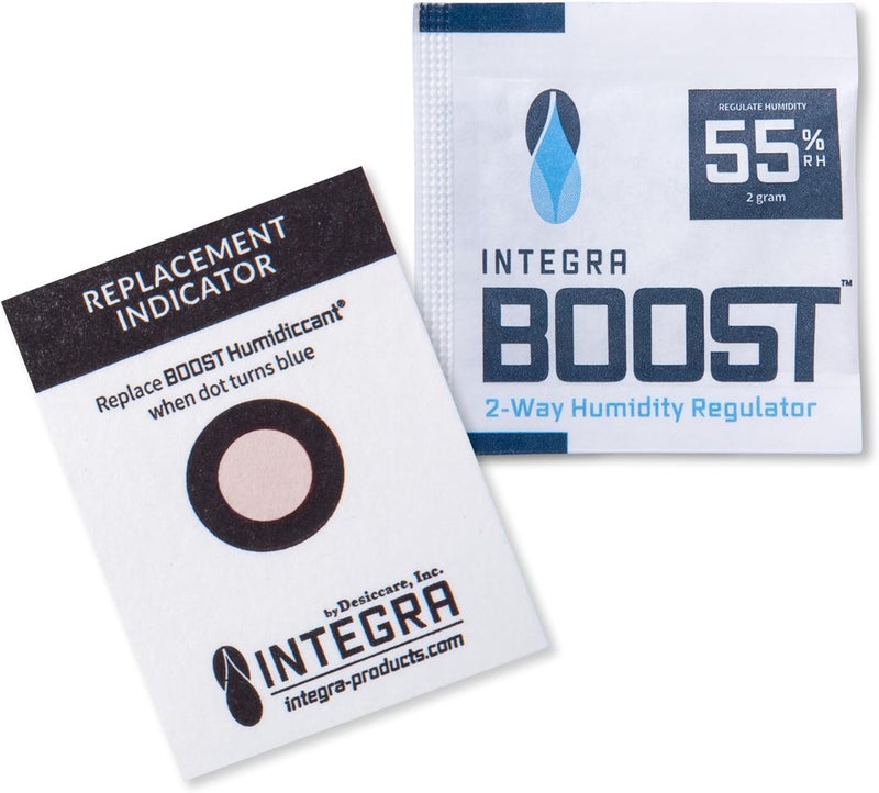 Integra Boost - 55% RH Level - 2 Gram Size - Two-Way Humidity Control Pack - Includes Humidity Indicator Cards - Humidity Balancer Packet For Packaged Foods & Herbs Storage (Pack of 20) - Image 2