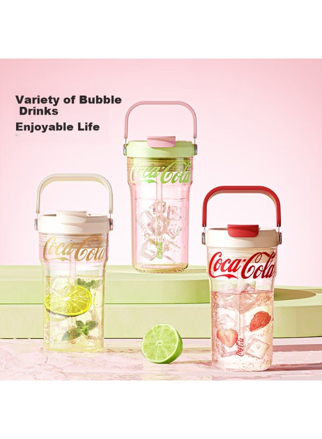 Germ Cola Summer Plastic Cup With Straw, Heat-Resistant Water Bottle, Coffee Mug For Women, Portable Cup, 670Ml, Cherry Pink - Image 3