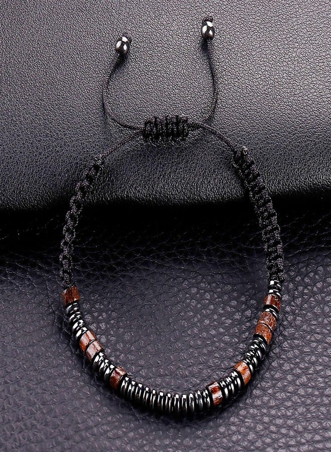 سمر لوف أساور مورس للنساء والرجال، أساور رجالية، أساور ملهمة، هدايا للأزواج، الزوجة، الزوج، الابنة، أفضل صديق، أساور قابلة للتعديل مع خرز الهيماتيت الأسود (زوج رائع) - Image 4