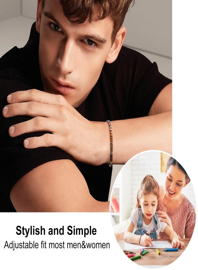 سمر لوف أساور مورس للنساء والرجال، أساور رجالية، أساور ملهمة، هدايا للأزواج، الزوجة، الزوج، الابنة، أفضل صديق، أساور قابلة للتعديل مع خرز الهيماتيت الأسود (زوج رائع) - Image 3