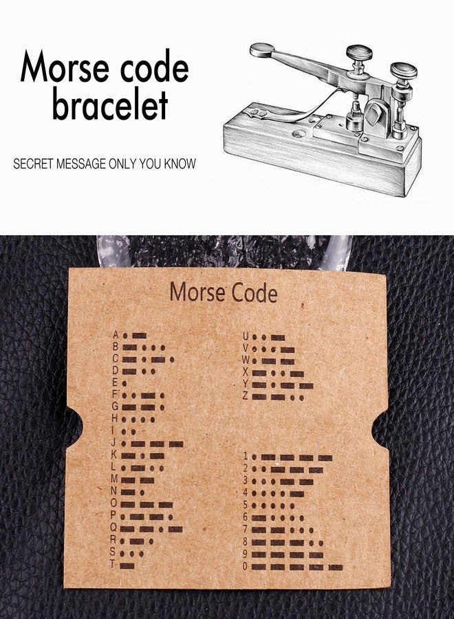 سمر لوف أساور مورس للنساء والرجال، أساور رجالية، أساور ملهمة، هدايا للأزواج، الزوجة، الزوج، الابنة، أفضل صديق، أساور قابلة للتعديل مع خرز الهيماتيت الأسود (زوج رائع) - Image 2