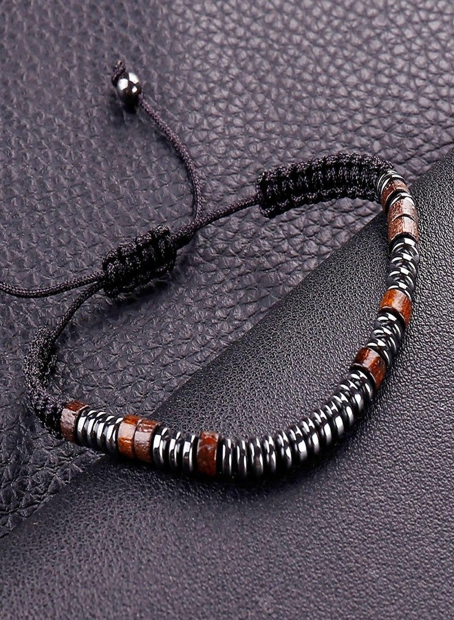 سمر لوف أساور مورس للنساء والرجال، أساور رجالية، أساور ملهمة، هدايا للأزواج، الزوجة، الزوج، الابنة، أفضل صديق، أساور قابلة للتعديل مع خرز الهيماتيت الأسود (زوج رائع) - Image 5