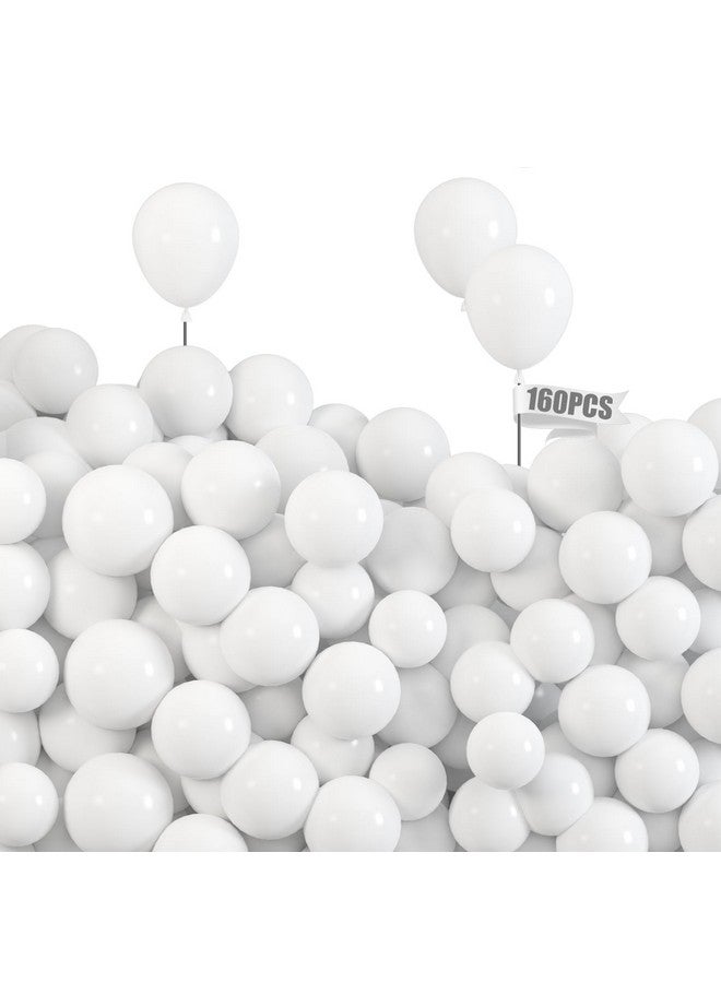 LovesTown 160PCS Balloons, 5 Inch Matte White Latex Balloons for Wedding Birthday Party - Image 1