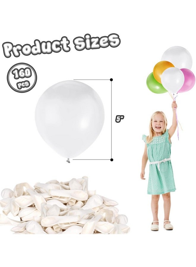 LovesTown 160PCS Balloons, 5 Inch Matte White Latex Balloons for Wedding Birthday Party - Image 4
