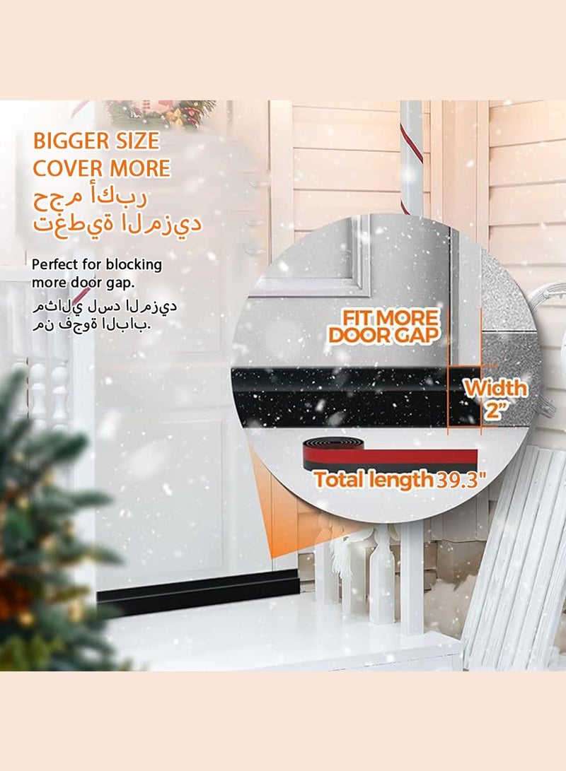 DPTER Door Draft Stopper, 100 cm Length Under Door Seal, Door Sweep for Exterior & Interior Doors, Door Bottom Draft Blocker Dust and Noise Insulation Weather Stripping Draft Guard Insulator, Black - Image 5