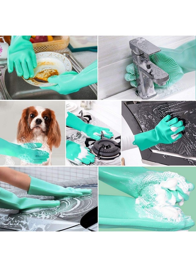 Surat Dream Silicon Gloves For Dish Washing Scrubbing Gloves For Kitchen, Pet Grooming, Car, Bathroom Hand Combo (Multi Color) - Image 5