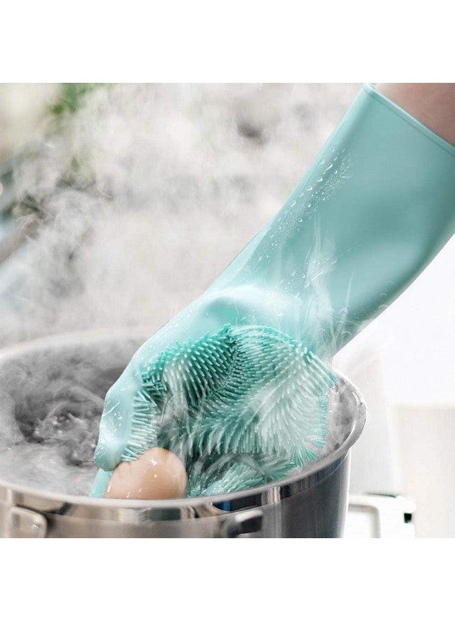 Surat Dream Silicon Gloves For Dish Washing Scrubbing Gloves For Kitchen, Pet Grooming, Car, Bathroom Hand Combo (Multi Color) - Image 3