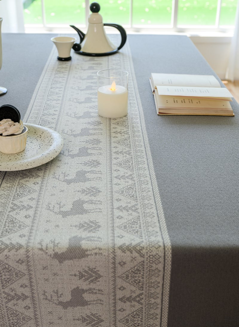 DUNISO Rectangular tablecloth, all cotton tablecloth with tassels, dust-proof coffee table cover cloth, heat-resistant and wear-resistant, suitable for dining tables, desks, dressing tables, counters, coffee tables, 100 * 160cm - Image 4
