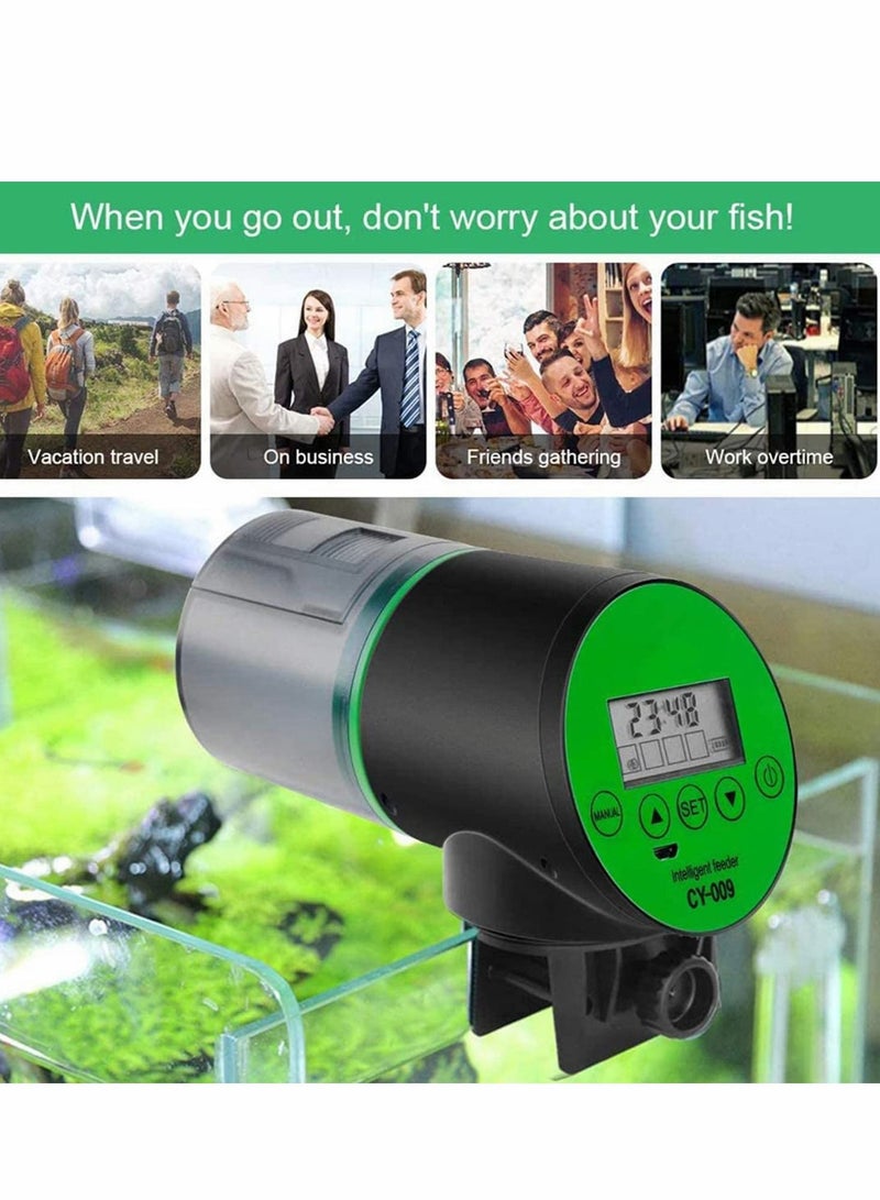 SYOSI Automatic Fish Feeder Large Capacity Lithium Battery for Aquarium Fish Tank with LCD Display Fish Food Dispenser Fish Food Timer Feeder for Fish Tank USB Charger  - Image 5
