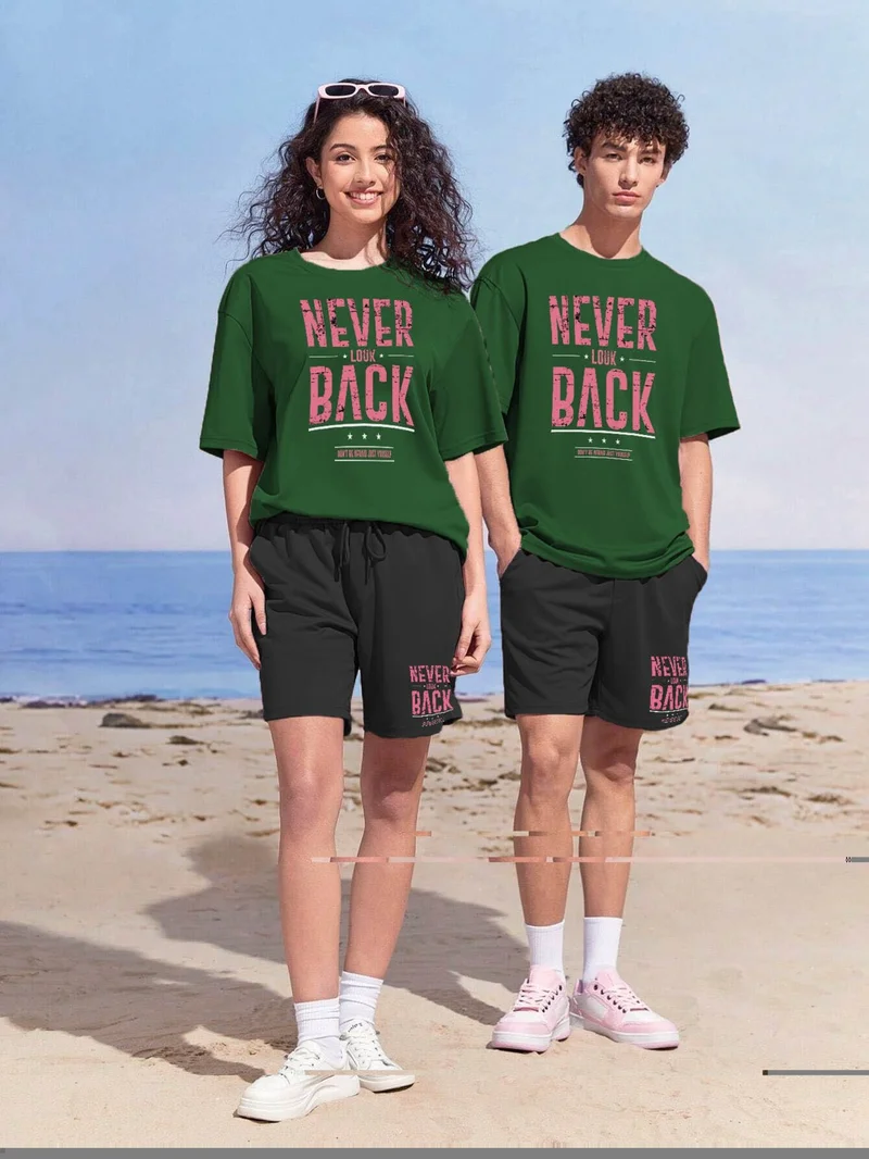 دوغ فش Couple Lover Combination Oversize Neverlook Design Printed T-Shirt 2-Pack