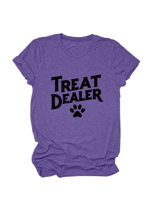 Treat Dealer T Shirt for Women Cute Dog Paw Print Graphic Tees Funny Dog Mom Shirt Puppy Lover Gifts Casual Tops - Image 1