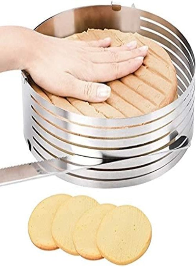AKDC 7 Layers Cake Slicer For Cutting Cakes Evenly Premium Stainless Steel Ring With Adjustable Diameter From 23Cm To 30Cm - Image 2