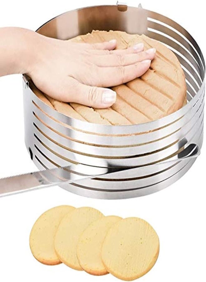 AKDC 7 Layers Cake Slicer For Cutting Cakes Evenly Premium Stainless Steel Ring With Adjustable Diameter From 23Cm To 30Cm - Image 3