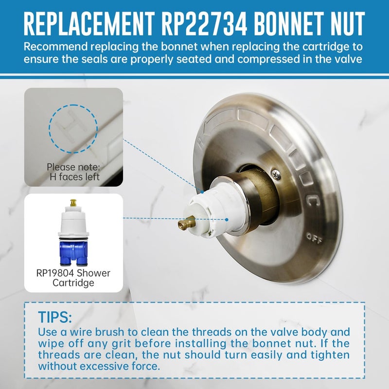 Ahenbal RP19804 Shower Cartridge Compatible with Delta Faucet 1300/1400 Series, Shower Faucet Parts Replacement Pressure Balance Cartridge for Delta Select Monitor Valves(1993-2007) - Image 5