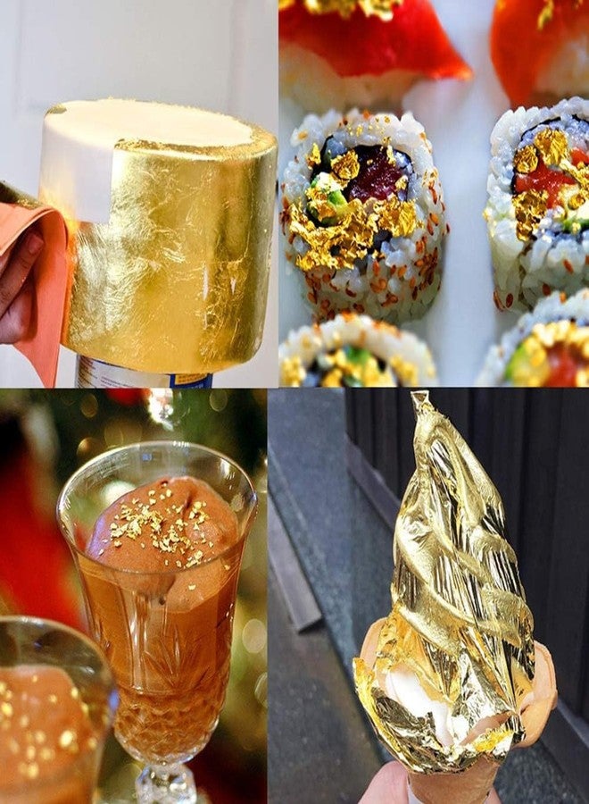 ASK VARK WALA 24K Genuine Edible Gold Leaf - Real Gold Leaf - Big Size 15cm x 10cm - Big 15 Sheets - Original Gold Leaf Sheets for | Art | Food | Craft | Decoration | Beauty - Real & Pure Edible Gold (25) - Image 3