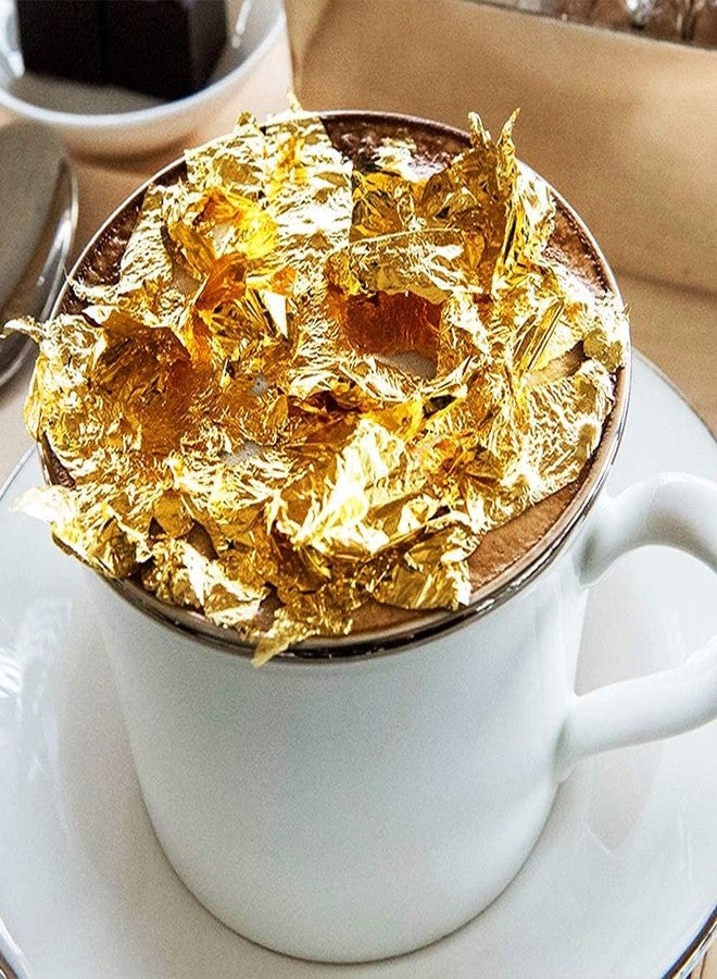 ASK VARK WALA 24K Genuine Edible Gold Leaf - Real Gold Leaf - Big Size 15cm x 10cm - Big 15 Sheets - Original Gold Leaf Sheets for | Art | Food | Craft | Decoration | Beauty - Real & Pure Edible Gold (25) - Image 2