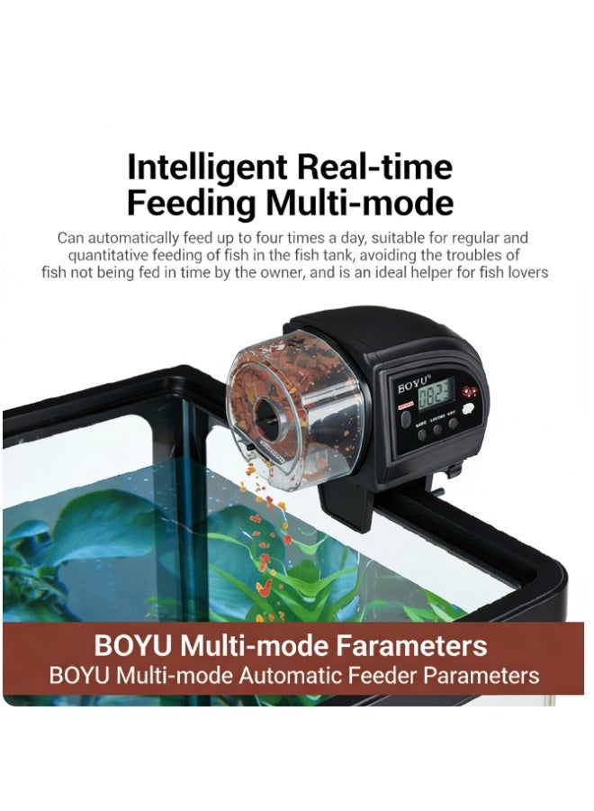 60ML Aquarium Automatic Fish Feeder Fish Tank Automatic Holiday Timer, With Timer Lcd Display Screen, Adjustable Food Dispenser Suitable For Powder Particles And Granules, Powered By No. 5 Battery (Excluding Battery) - Image 2