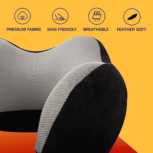 Billebon Extra Soft Memory Foam Luxury Travel Neck Support Rest Pillow with Soft Washable & Removable Cover, Multipurpose Comfortable Travel Pillow for Airplane - Image 3