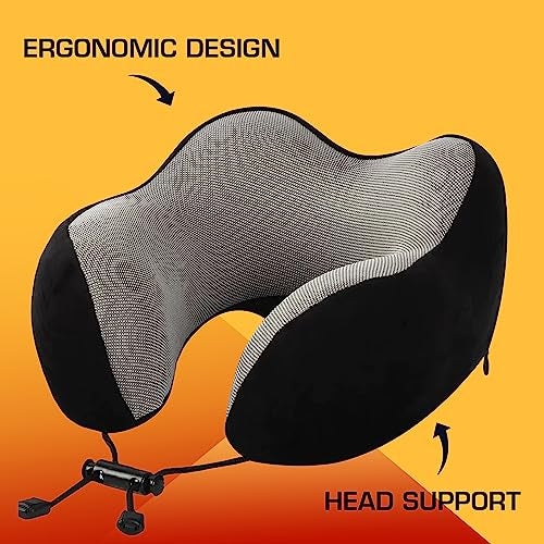 Billebon Extra Soft Memory Foam Luxury Travel Neck Support Rest Pillow with Soft Washable & Removable Cover, Multipurpose Comfortable Travel Pillow for Airplane - Image 2