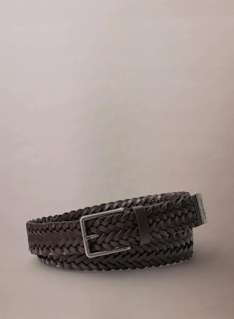 Calvin Klein Braided Full-Grain Leather Belt