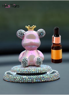 MissTiara Diamond Bear Aromatherapy Ornament  for Car and home Air Freshener Multicolour  - Image 1
