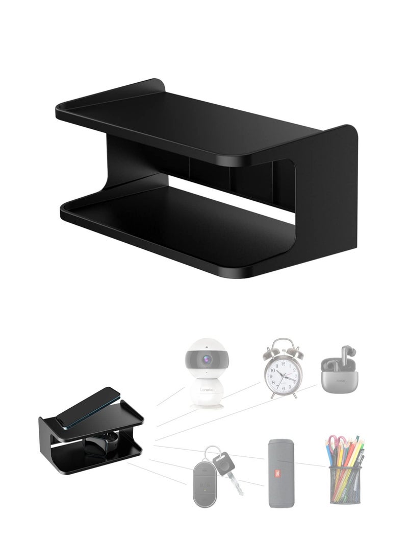 Excefore Bedside Shelf Accessories Organizer ,Maximize Your Space for Bedroom Bedside Wall Organizer Universal Bedside Shelf Wall Mount for Glasses/Remote/Earphone/Cell Phone(Black)  - Image 1