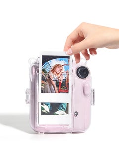 O Ozone Crystal Clear Camera Case For Fujifilm Mini 12 Instant Camera, Hard PC Cover with Adjustable Strap and Pocket & Decorative sticker - Green  - Image 5