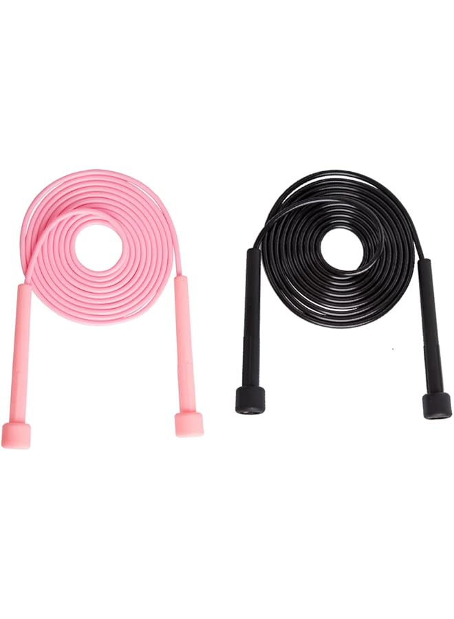 PROMASS Kids Jump Rope, 2 Pack Skipping Rope Adult - Jumping Rope Adjustable For Men Women Jump Rope For Exercise Fat Burning Workout Home Or Gym Personal Training Rope Pack(Pink, Black) - Image 1