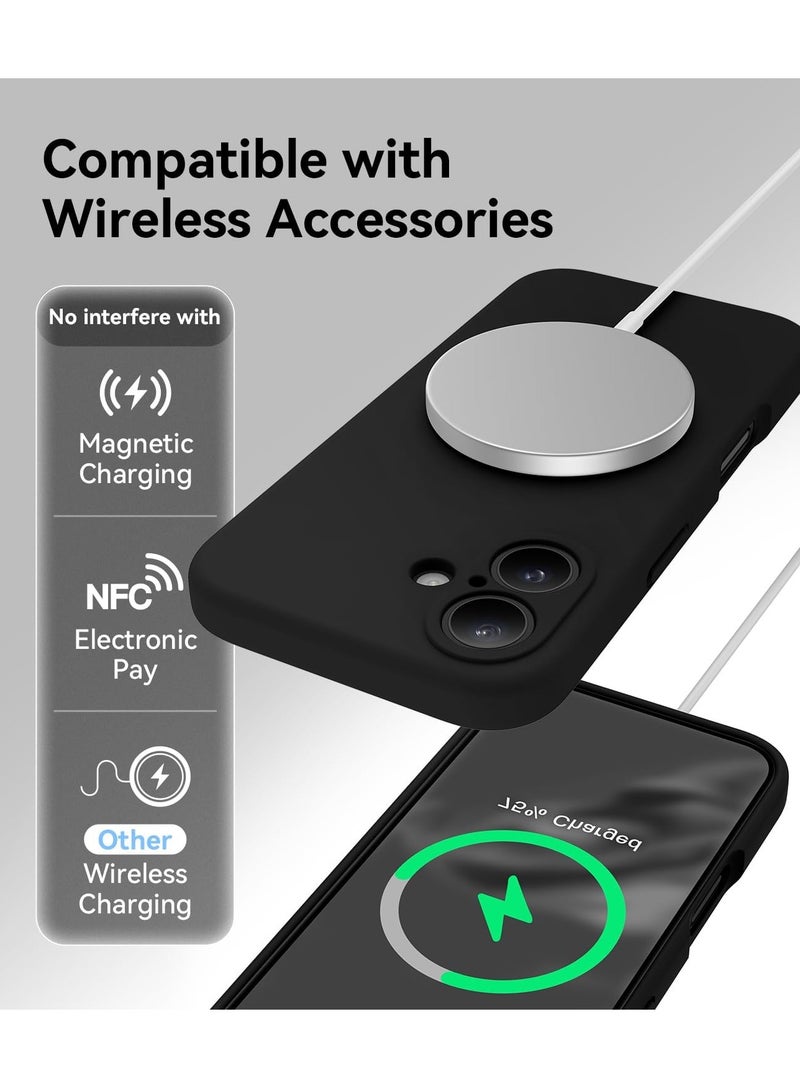 ELTRAZONE Black Silicone Case for iPhone 16 [Camera Protection], MagSafe Compatible, Anti-Scratch Microfiber Lining, Includes 2 Screen Protectors - Image 4