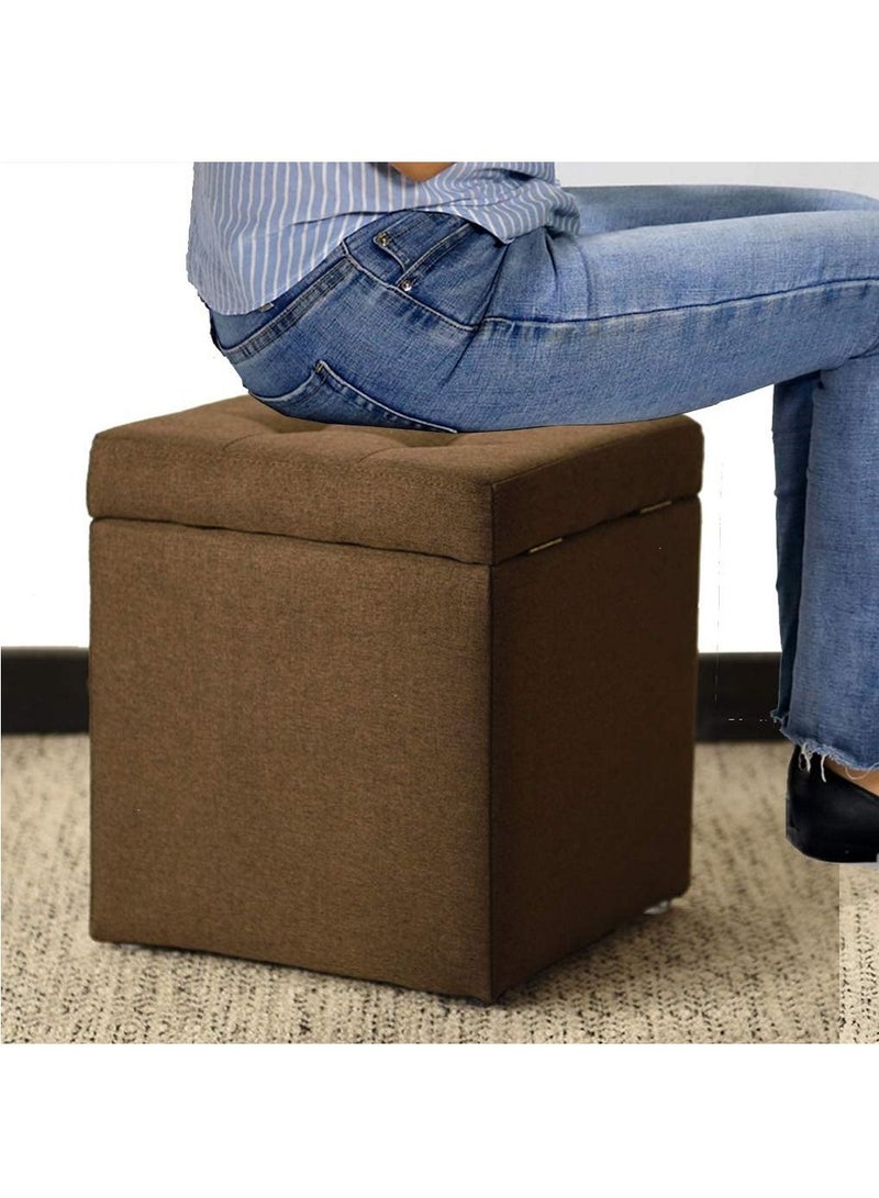 FFD Ottoman Storage Stool Foldable Ottoman Foot Rest Seat Square Ottoman Stool Toy Box Coffee Table Shoe Change Bench Seat For Living room Bedroom Bench - Image 2