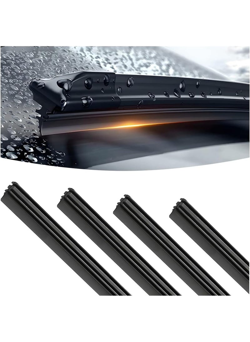 Relex Wiper Blade Replacement Strip, 4 Pieces Car Wipers DIY Adjustable Windscreen Wiper, 80cm Front Rear Windshield Boneless Wiper, Auto Silicone Wiper Blade for Most Vehicle Buses Trucks - Image 1