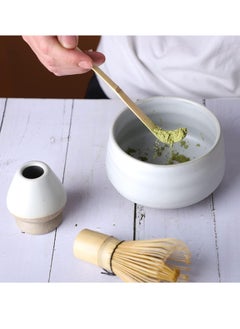 Arabest 4 Piece Matcha Set, Traditional Tea Set with Ceramic Bowl, Scoop, Prong Bamboo Matcha Whisk and Holder  - Image 4