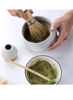 Arabest 4 Piece Matcha Set, Traditional Tea Set with Ceramic Bowl, Scoop, Prong Bamboo Matcha Whisk and Holder  - Image 5